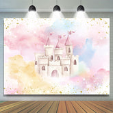 Funkeln Und Bunt Schloss Babydusche Hintergrund
